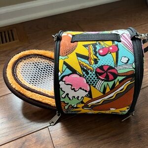 Colorful Pet Carrier with Cartoon Design